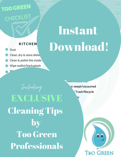 cleaning checklist to make house cleaning easy digital download method cleaner natural green eco frielndly